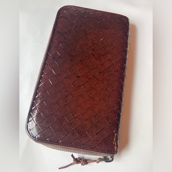 SOLD ❌ Bottega Veneta long wallet repainted rustic project leather brown - Picture 5 of 13